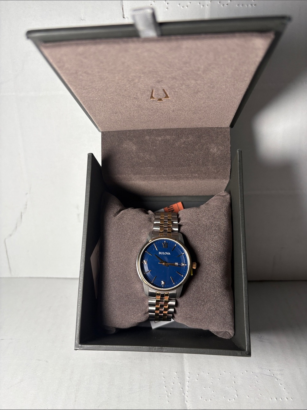 Bulova Two-Tone Stainless Steel Watch with Blue Dial